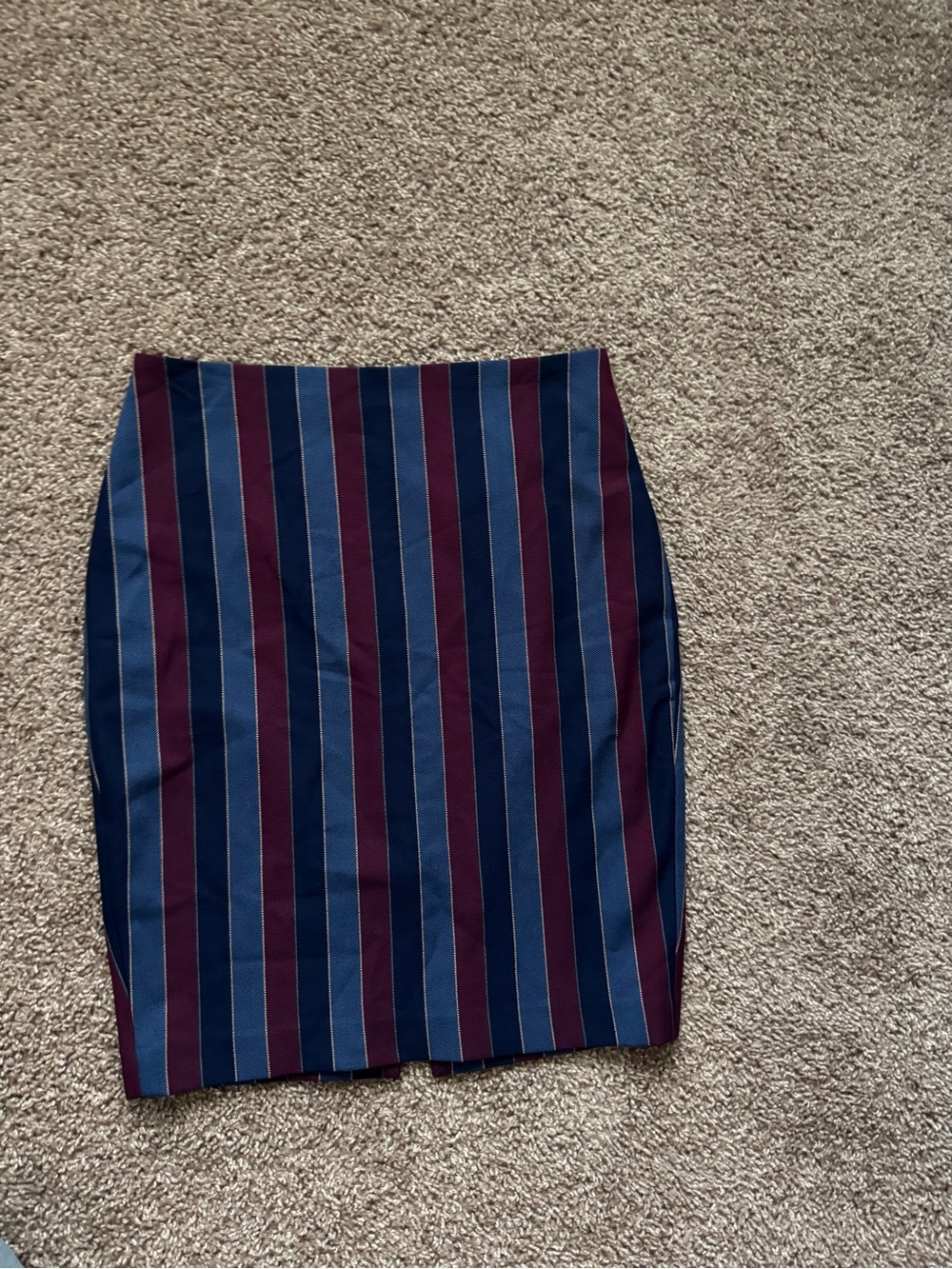 Express Navy and Burgundy Striped Pencil Skirt